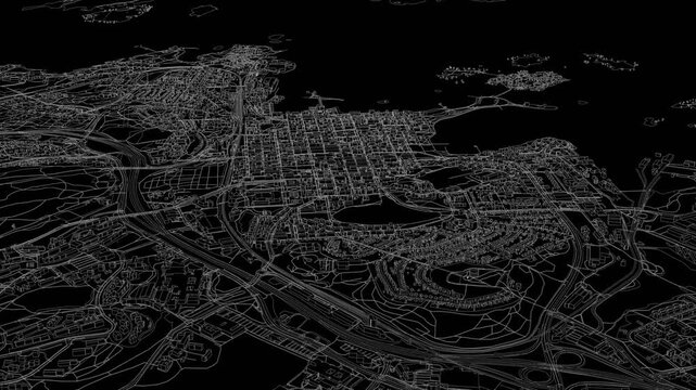 3D looped animation of city - Kuopio Finland