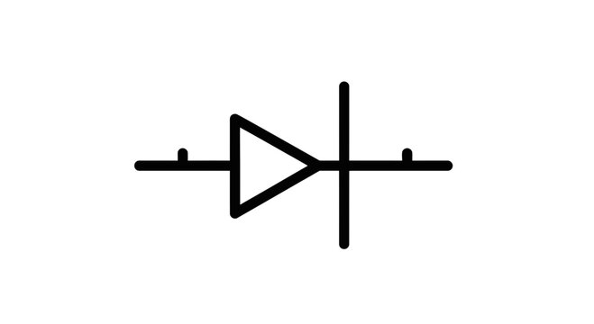 Electronic Diode Symbol, Semiconductor Component Schematic