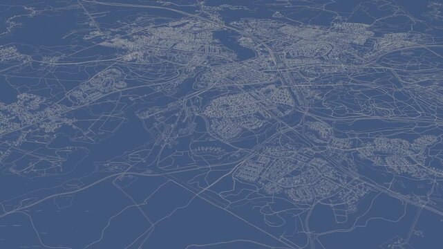 3D looped animation of city - Kajaani Finland