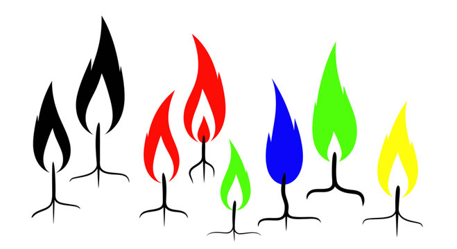 Colorful Abstract Flame Shapes - Fire, Energy, Ideas, Growth