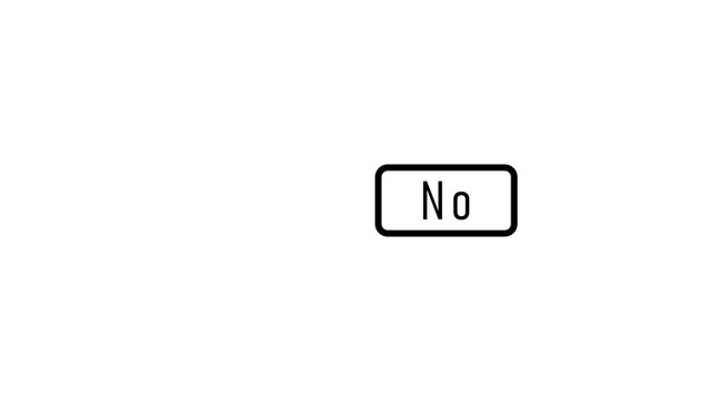 No sign isolated on white background minimalist modern typography