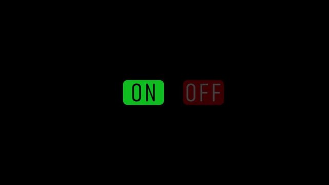 Modern toggle switch o n o f button neon glow dark background u i u x