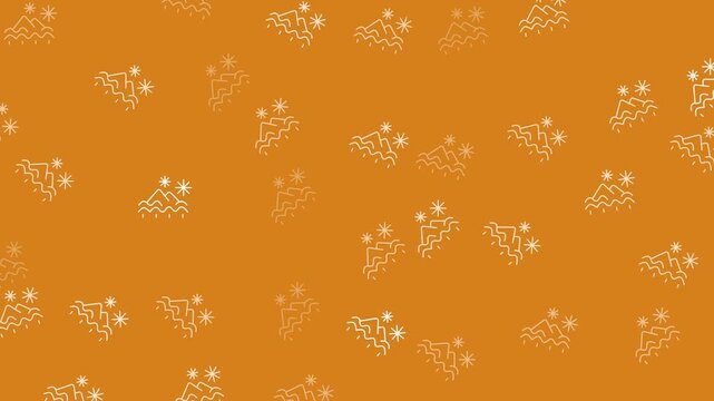 White mountain and sun illustrations on an orange background for travel posters, naturethemed designs, outdoor adventure branding, and summerthemed social media posts.
