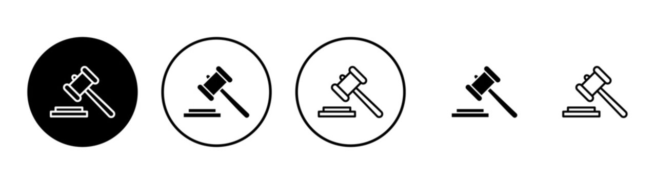 Gavel icon vector. judge gavel sign and symbol. law icon. auction hammer