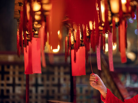 Prayer lanterns in Man Mo Temple, Hong Kong