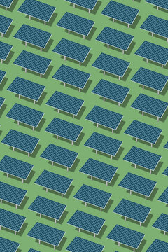 Power pattern from solar panels with shadows.