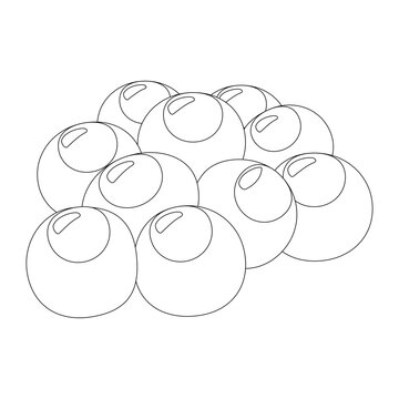 Salmon roe line icon. Seafood allergy black and white vector illustration