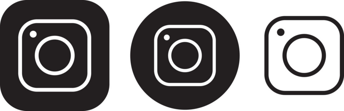 instagram app icon pack for 2026, featuring modern minimalist pictogram and sign designs.