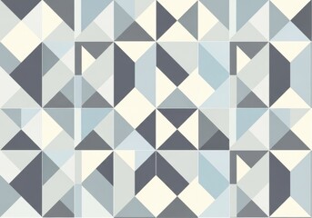 Fototapeta premium Geometric seamless pattern with interlocking shapes in cool tones geometric seamless background abstract contemporary architecture interior decorative illustration wallpaper