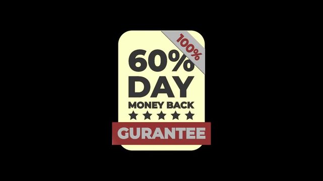 60 Day Money Back Guarantee Badge Animation with Promotional Offer Label