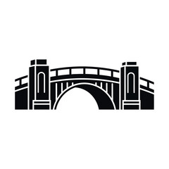 Naklejka premium Iconic Bridge Silhouette Black and White Vector Art.