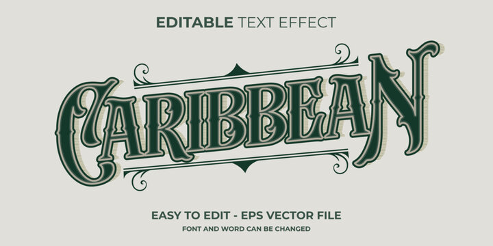Caribbean Editable Text Effect, Victorian text style