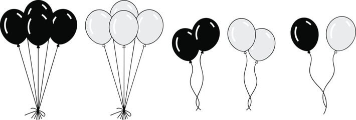 Black and White Balloon Bundles and Pairs balloons © Chayan