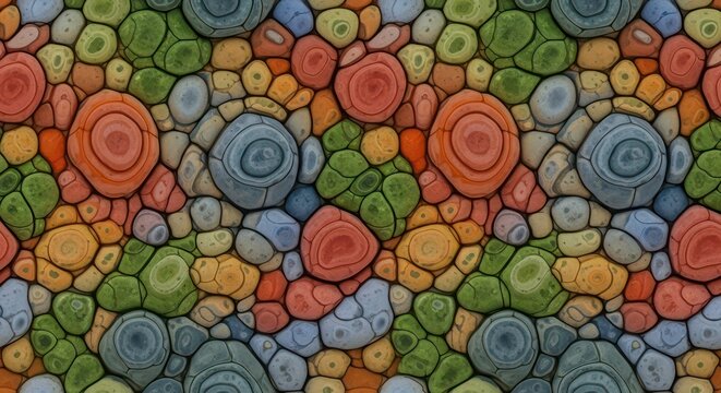 Vibrant colorful circular pattern design.