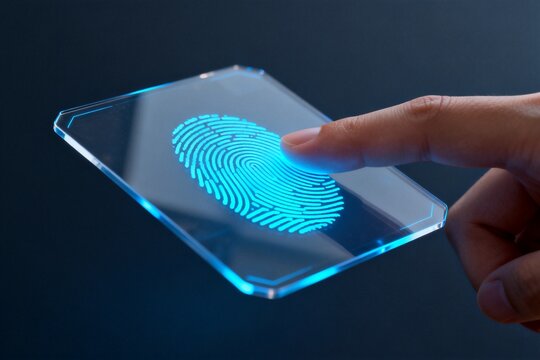 Finger on digital fingerprint scanner