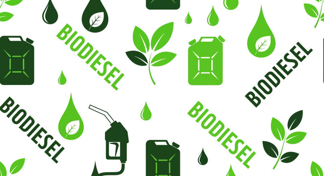 Biodiesel icons, eco fuel symbols, green energy graphics, sustainable power illustrations