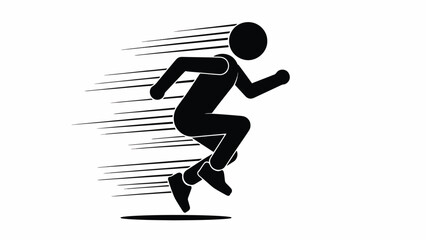 Obraz premium Running Man Silhouette in Motion.