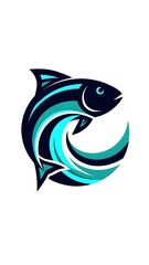 Obraz premium Jumping Fish and Ocean Wave logo