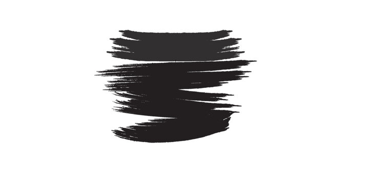 Vector illustration of an abstract acrylic brush-painted logo on a white background in a rectangular frame. Perfect for headlines, logos, and sales banners.eps 10