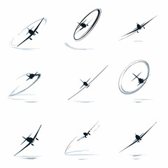 Black helicopter rotor blades spinning fast. © koli