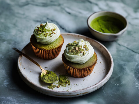 Green tea matcha cupcakes