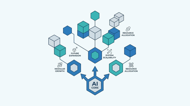 Artificial Intelligence Network Connections Diagram.