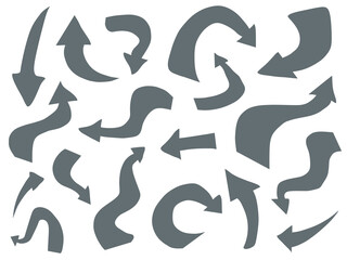 Fototapeta premium curved arrow icon collection set isolated on white. different kinds of arrow symbol indicator for your various projects.