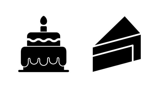 Cake icon set  vector. Cake sign and symbol. Birthday cake icon