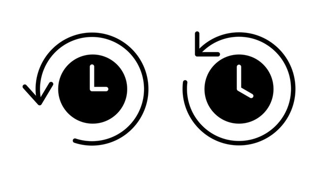 History icon set vector. recent event history sign and symbol