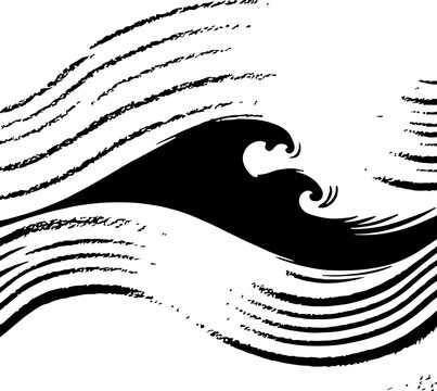 Black wave, ocean wave, sea wave, vector wave, abstract wave, monochrome wave, dynamic wave