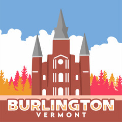Fototapeta premium Burlington, Vermont with its charming natural scenery