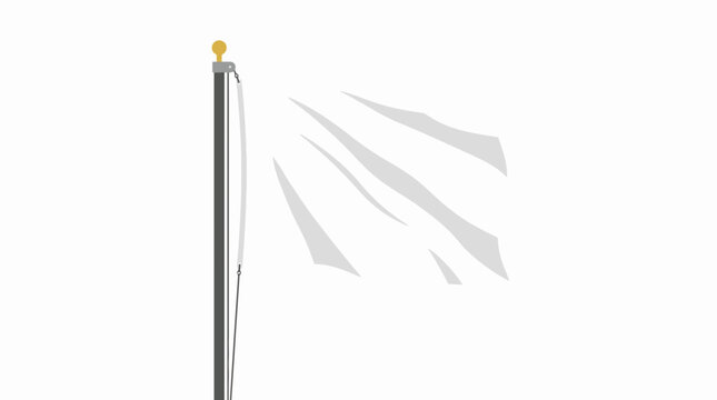 White flag waving on flagpole