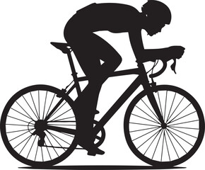 Fototapeta premium Silhouette of a cyclist riding a road bike Vector