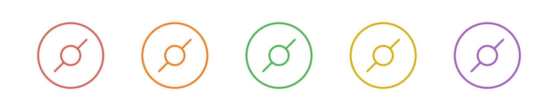 Spin Icon Set Multiple Style Collection. Vector Illustration Concept Designed In Line Colorful Style