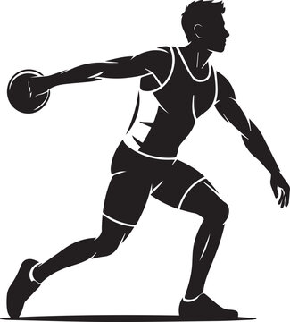 Athlete throwing a discus in competition Vector