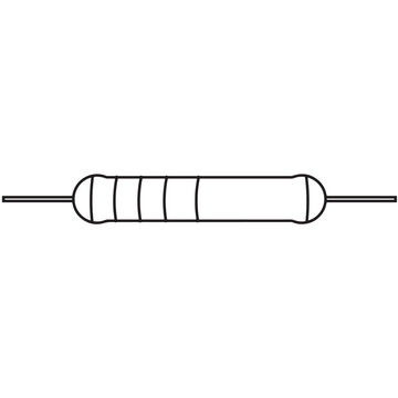 axial resistor realistic electronic component line icon vector
