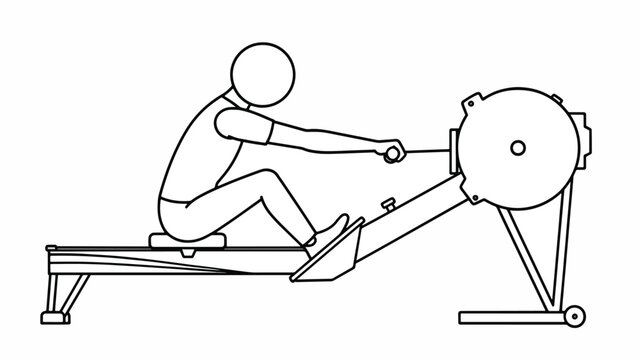 Person exercising on rowing machine.