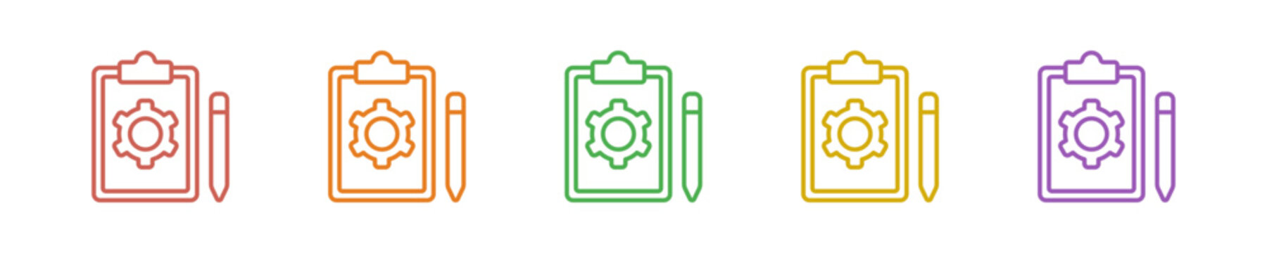 Prototyping Icon Set Multiple Style Collection. Vector Illustration Concept Designed In Line Colorful Style
