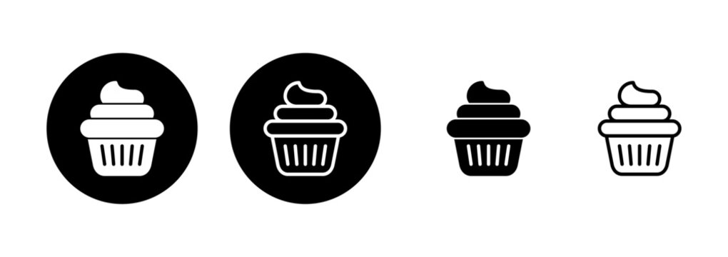 Cup cake icon logo design. Cup cake sign and symbol