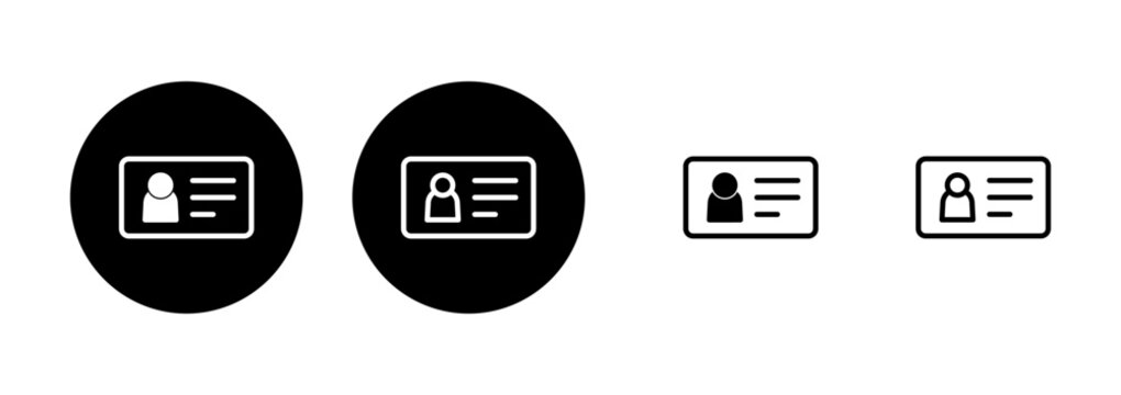 License icon logo design. ID card icon. driver license, staff identification card