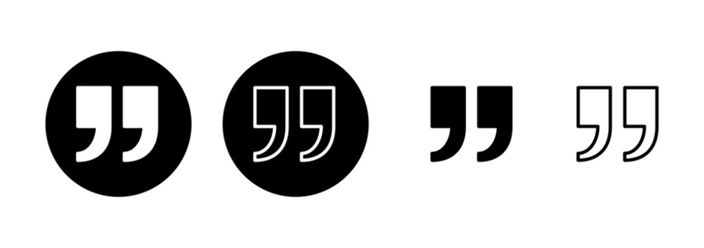 Quote icon logo design. Quotation mark sign and symbol
