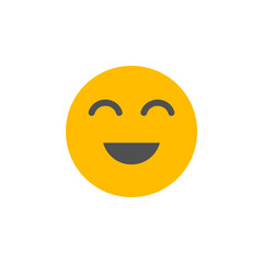 Fototapeta premium Smile emoji icon in flat colorful symbol for happy expression