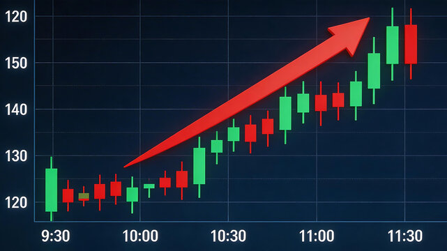 Stock market chart with upward trend for professional consulting and enterprise solutions