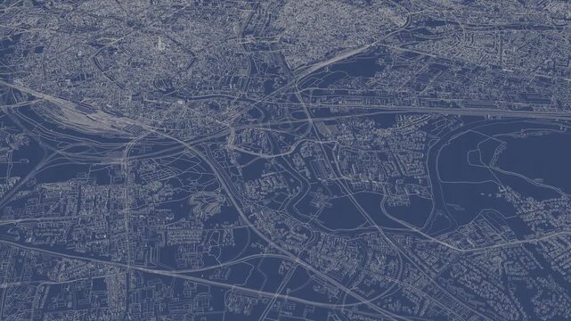 3D looped animation of city - Strasbourg France