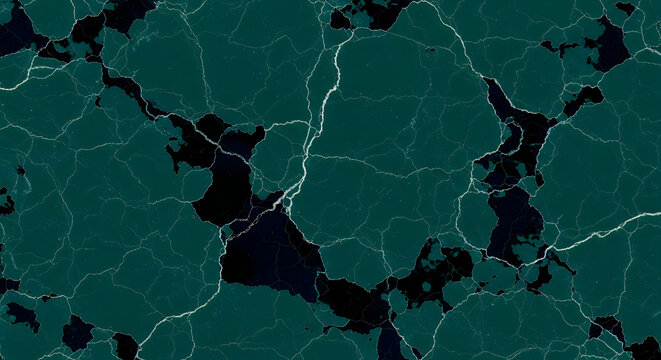 Lightning storm over dark map of europe at night