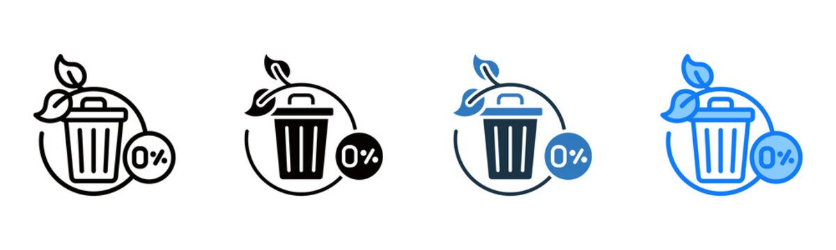 Zero Waste icon multiple style vector illustration