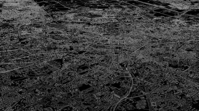 3D looped animation of city - Montpellier France