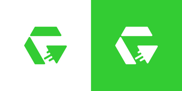 A creative combining hexagon and arrow logistic logo vector. Cube logo. Creative logo design concept.