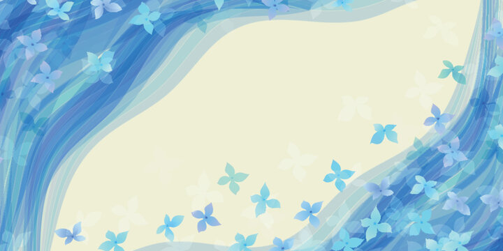 Elegant Blue Floral Wave Background Design