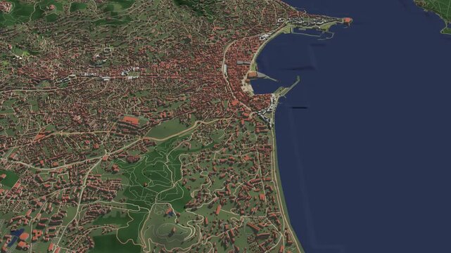 3D looped animation of city - Cannes France